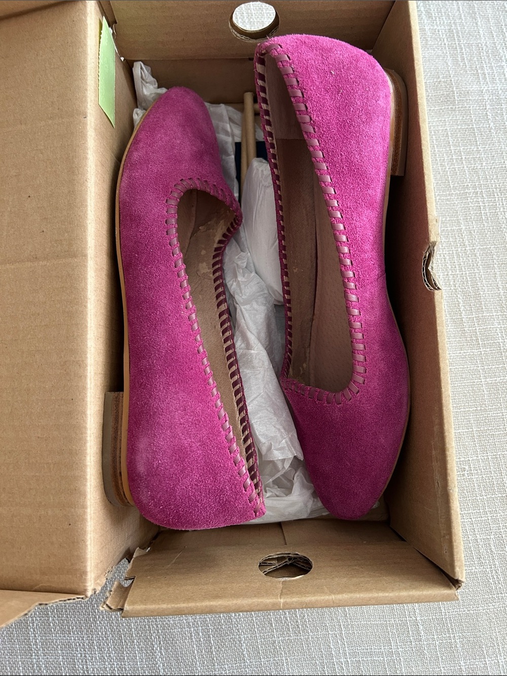 Lands' End Suede Ballet Flats in Bright Fuchsia